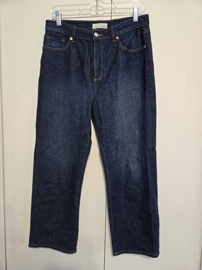 LOFT Straight Leg Jeans Womens 29/8 Dark Wash Mid Rise Denim